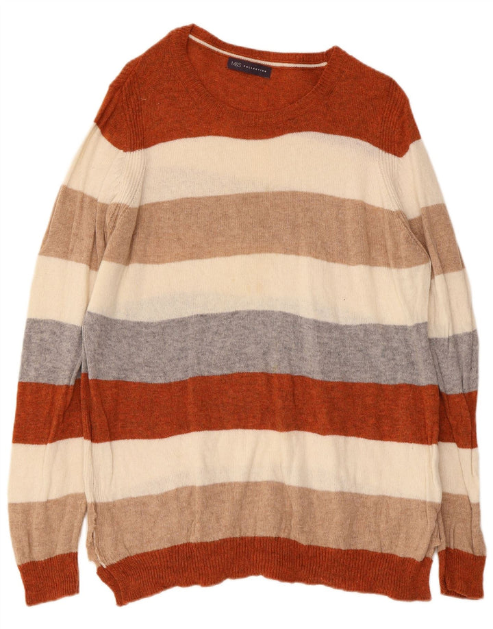 Marks & Spencer Womens Boat Neck Jumper Sweater UK 20 2XL Multicoloured