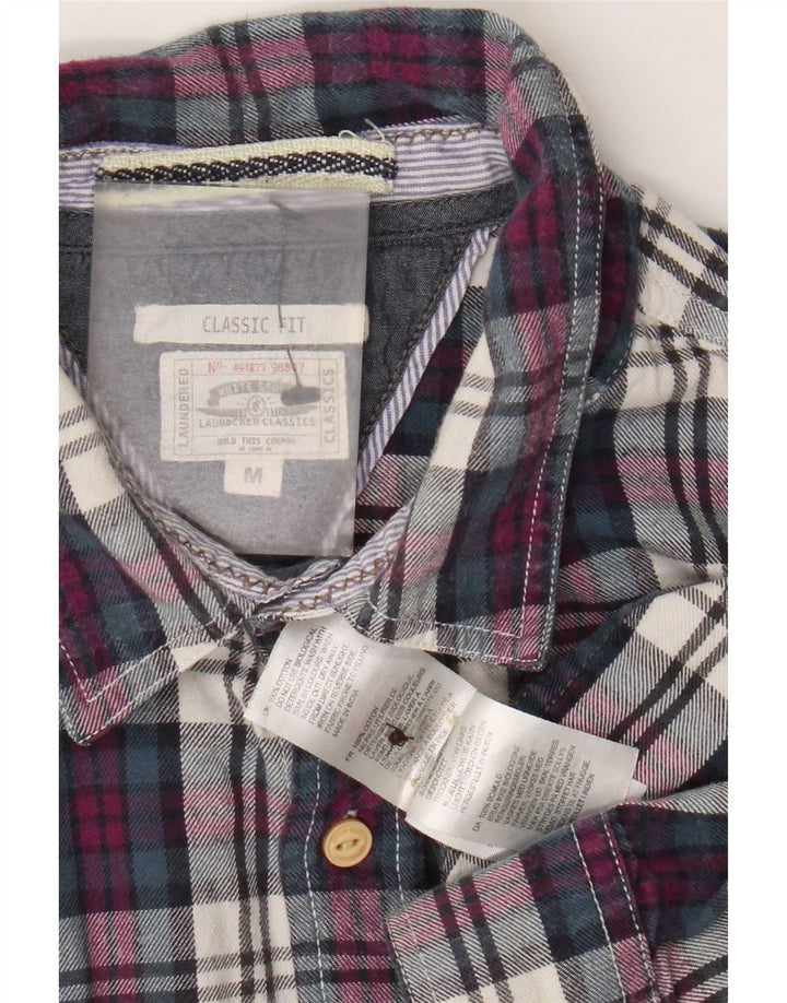 White Stuff Mens Classic Fit Flannel Shirt Medium Purple Check Cotton