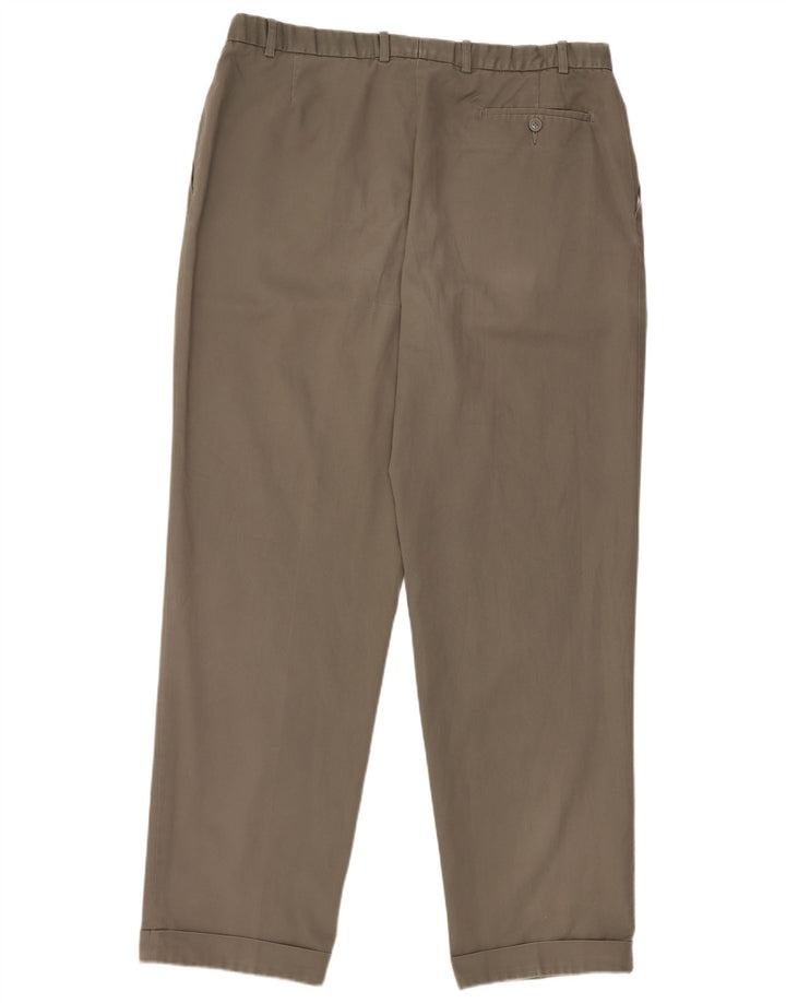 Marks & Spencer Mens Pegged Suit Trousers W38 L33 Khaki Polyester