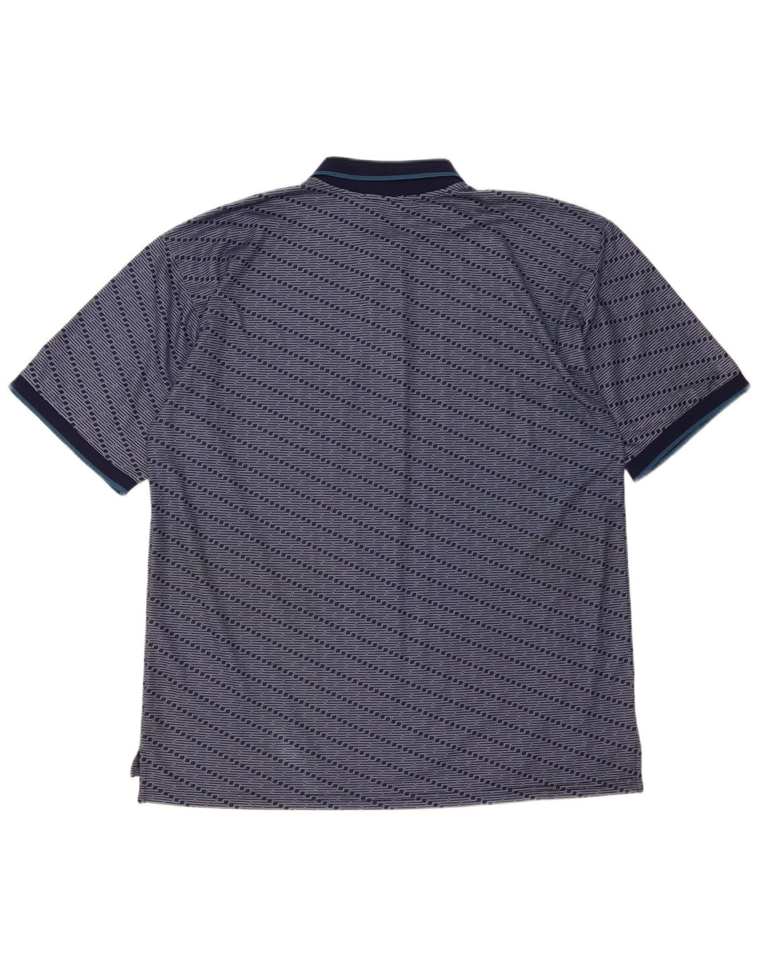 Fila Mens Polo Shirt XL Navy Blue Striped Polyester
