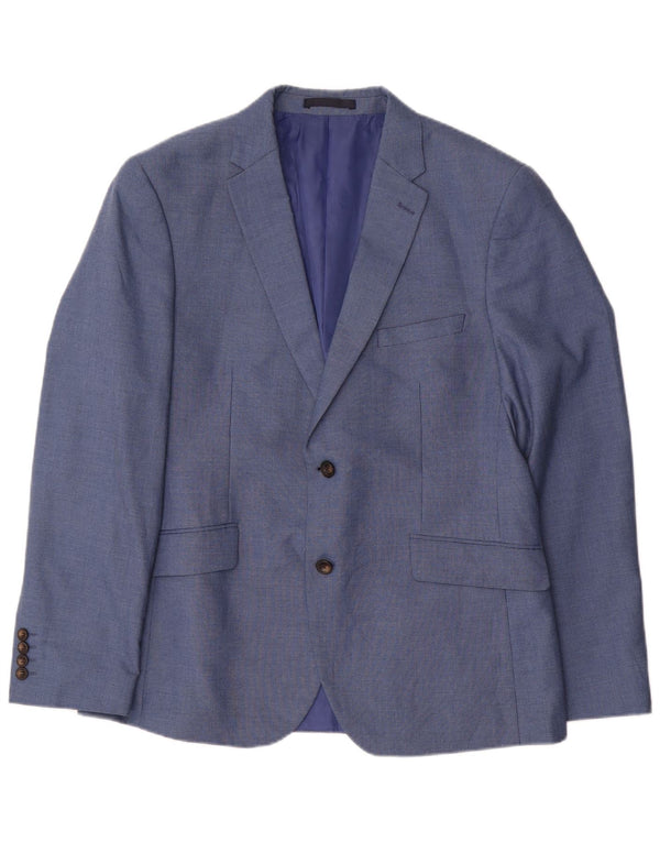 Marks & Spencer Mens Tailored Fit 2 Button Blazer Jacket UK 42 Large Blue