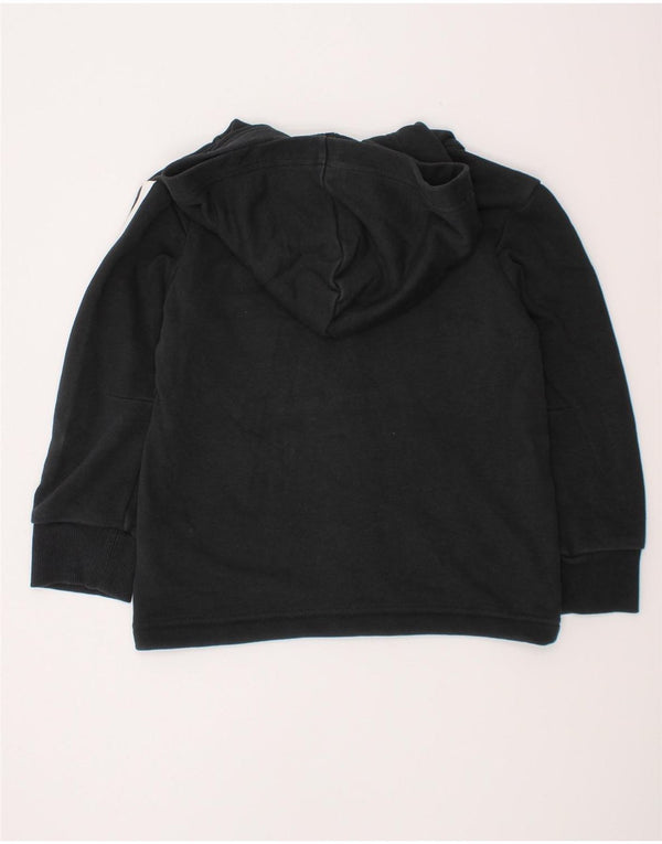Adidas Boys Zip Hoodie Sweater 5-6 Years Black Cotton