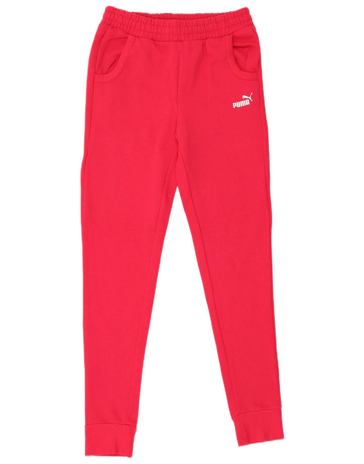 PUMA Womens Tracksuit Trousers Joggers UK 10 Small Pink Cotton