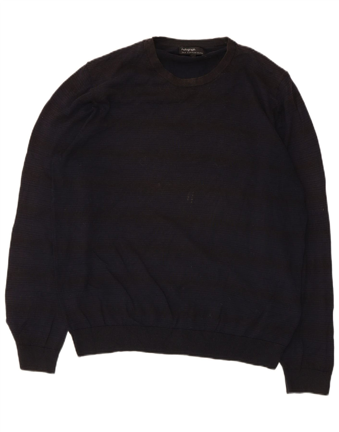 Marks & Spencer Mens Autograph Crew Neck Jumper Sweater Medium Navy Blue