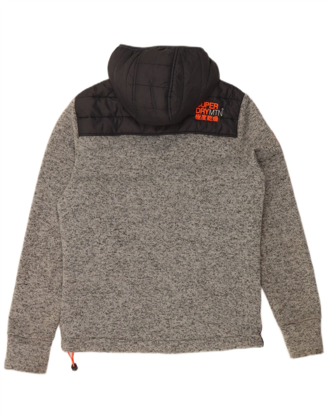 Superdry Mens Hooded Padded Jacket UK 36 Small Black Colourblock Polyester