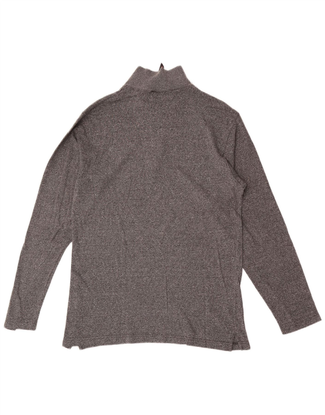 Champion Mens Zip Neck Top Long Sleeve Medium Grey Flecked Cotton