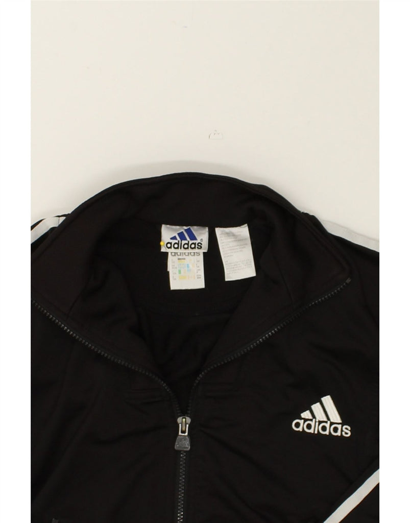 ADIDAS Womens Tracksuit Top Jacket UK 14 Medium Black Polyester | Vintage Adidas | Thrift | Second-Hand Adidas | Used Clothing | Messina Hembry 