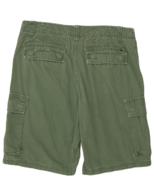 Hurley Mens Cargo Shorts W34 Large Green Cotton