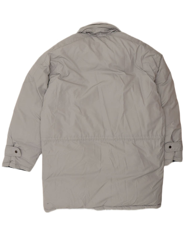 VINTAGE Mens Loose Fit Padded Coat UK 36 Small Grey Polyester