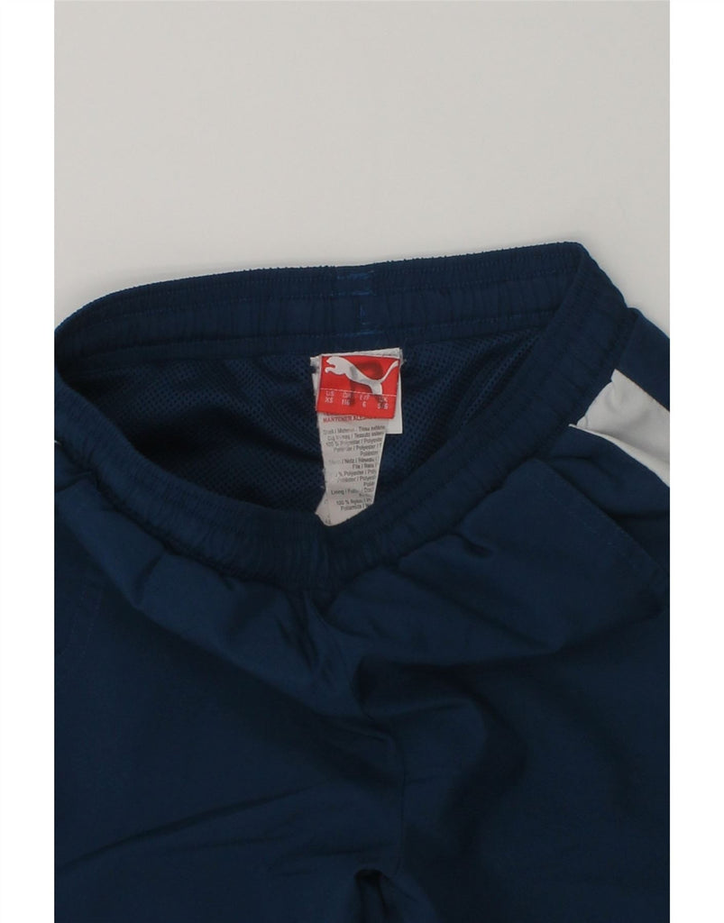 PUMA Boys Tracksuit Trousers Joggers 5-6 Years Blue Colourblock Polyester | Vintage Puma | Thrift | Second-Hand Puma | Used Clothing | Messina Hembry 