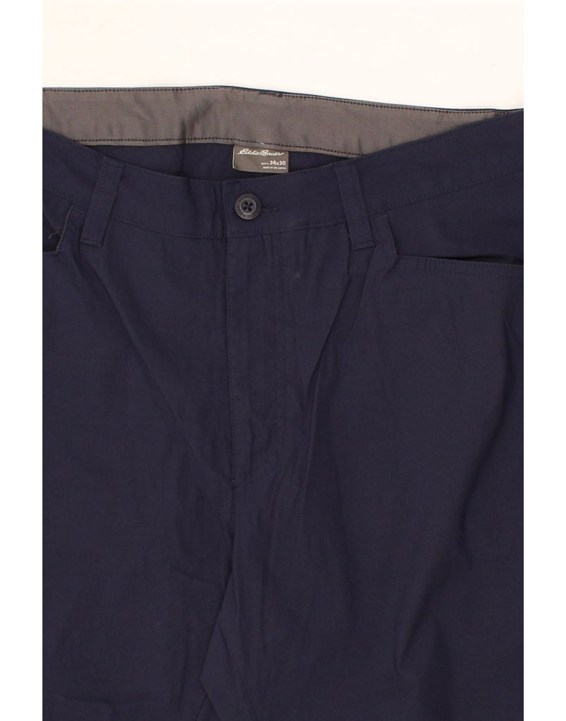 EDDIE BAUER Mens Straight Casual Trousers W34 L30 Navy Blue Nylon Vintage Eddie Bauer and Second-Hand Eddie Bauer from Messina Hembry 