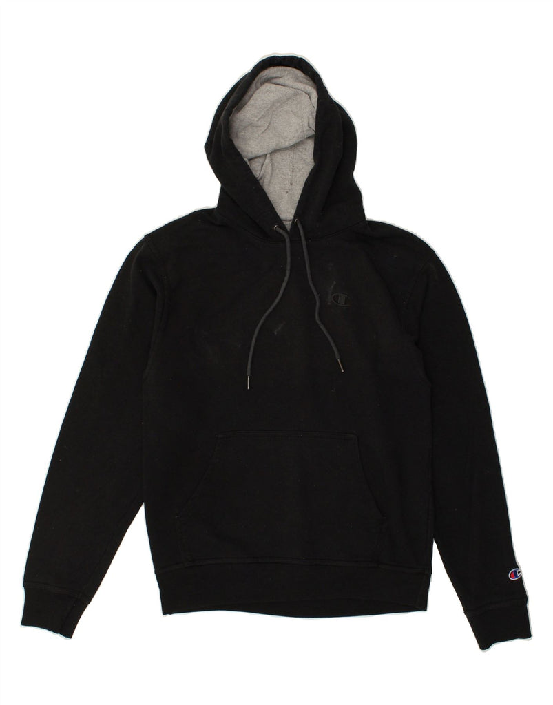 CHAMPION Mens Hoodie Jumper Small Black Cotton | Vintage Champion | Thrift | Second-Hand Champion | Used Clothing | Messina Hembry 