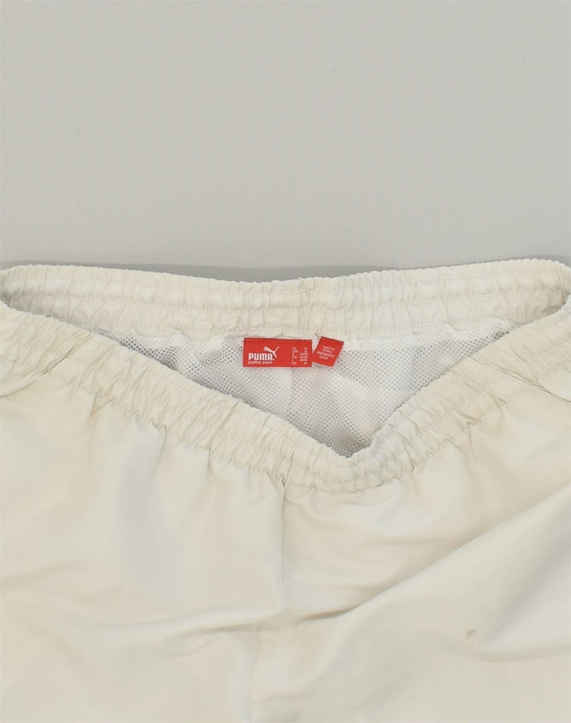 PUMA Mens Sport Shorts Medium White Polyester | Vintage Puma | Thrift | Second-Hand Puma | Used Clothing | Messina Hembry 