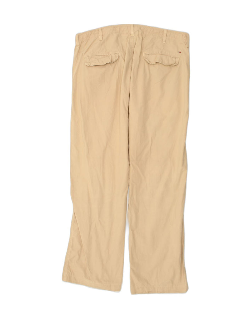 TOMMY HILFIGER Mens Straight Casual Trousers W38 L31 Beige Cotton | Vintage Tommy Hilfiger | Thrift | Second-Hand Tommy Hilfiger | Used Clothing | Messina Hembry 