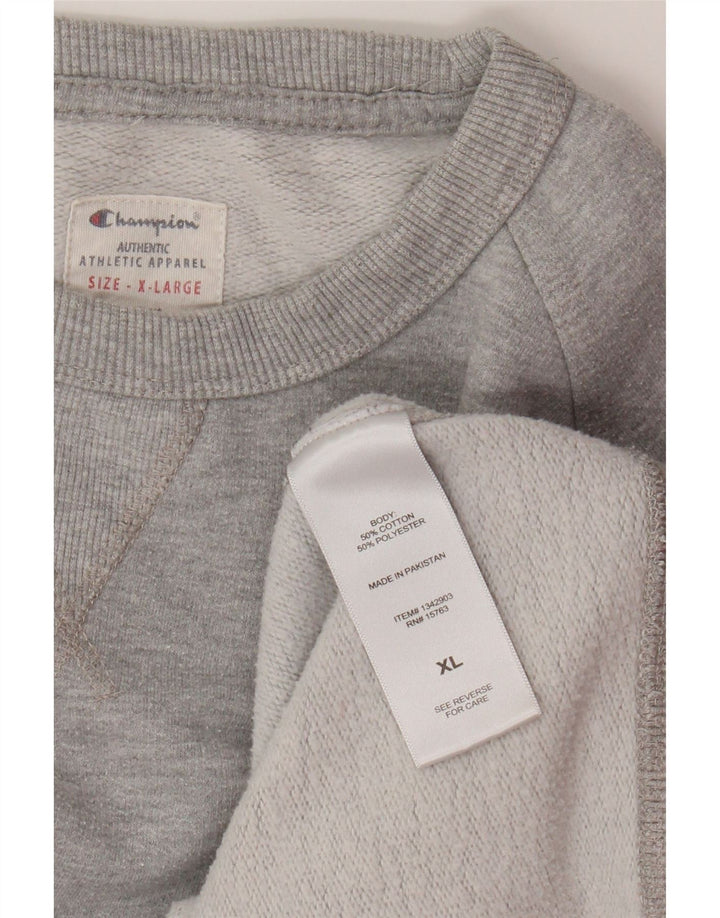Champion Mens Graphic Sweatshirt Jumper XL Grey Cotton