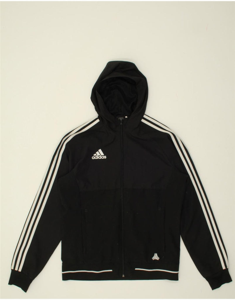 ADIDAS Mens Climalite Graphic Zip Hoodie Sweater Large Black Polyester | Vintage Adidas | Thrift | Second-Hand Adidas | Used Clothing | Messina Hembry 