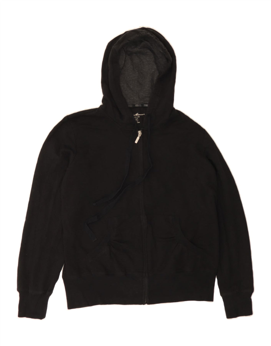EDDIE BAUER Womens Zip Hoodie Sweater UK 14 Medium Black Cotton Vintage Eddie Bauer and Second-Hand Eddie Bauer from Messina Hembry 