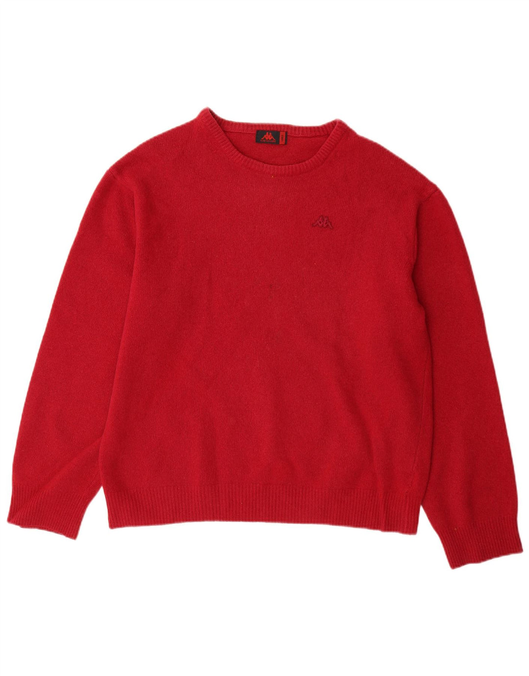 Kappa Mens Boat Neck Jumper Sweater Large Red Lambswool