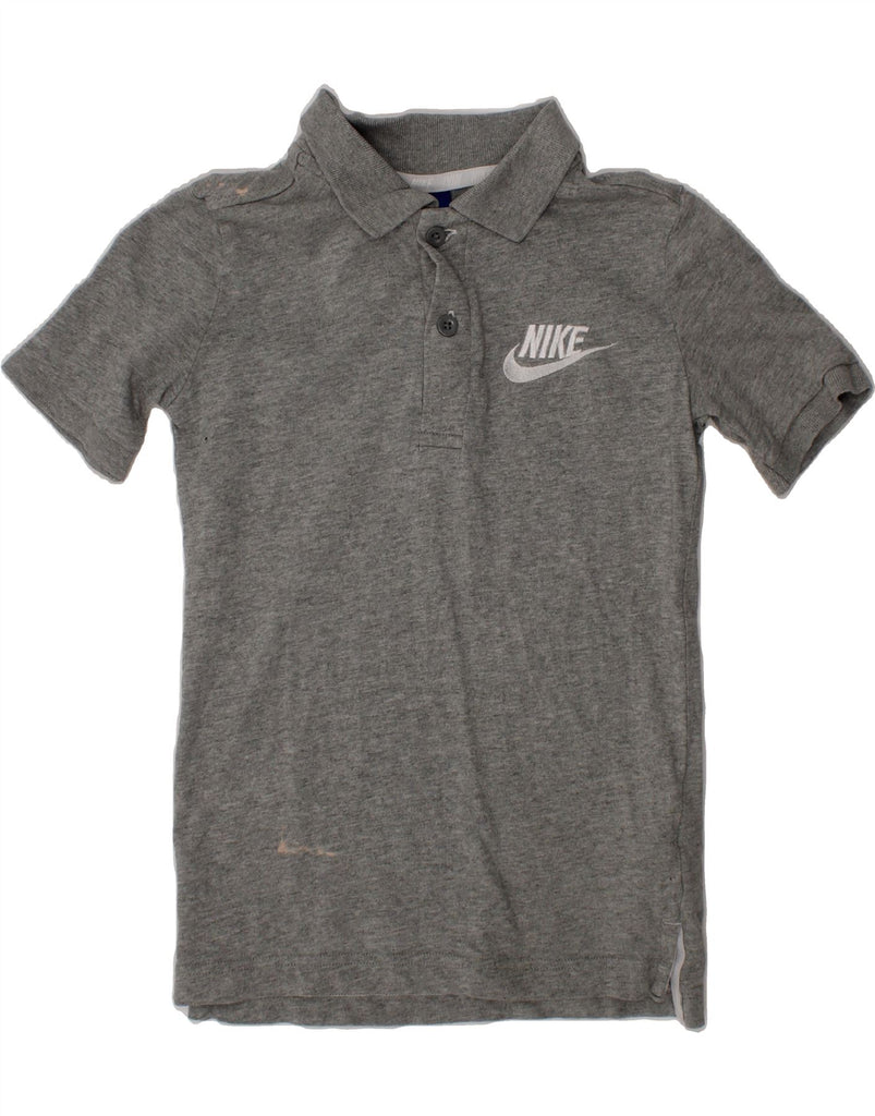 NIKE Boys Polo Shirt 6-7 Years XS Grey Cotton Vintage Nike and Second-Hand Nike from Messina Hembry 