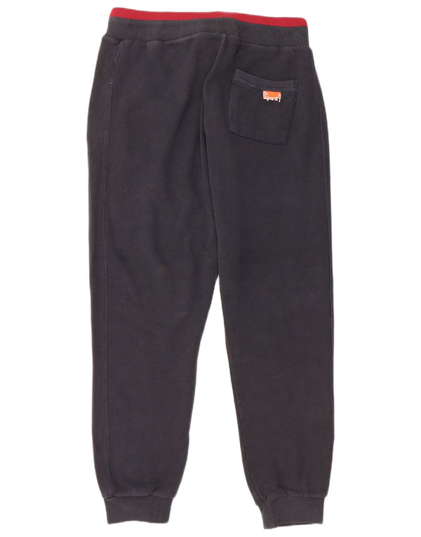 Superdry Mens Slim Fit Tracksuit Trousers Joggers Large  Navy Blue Cotton