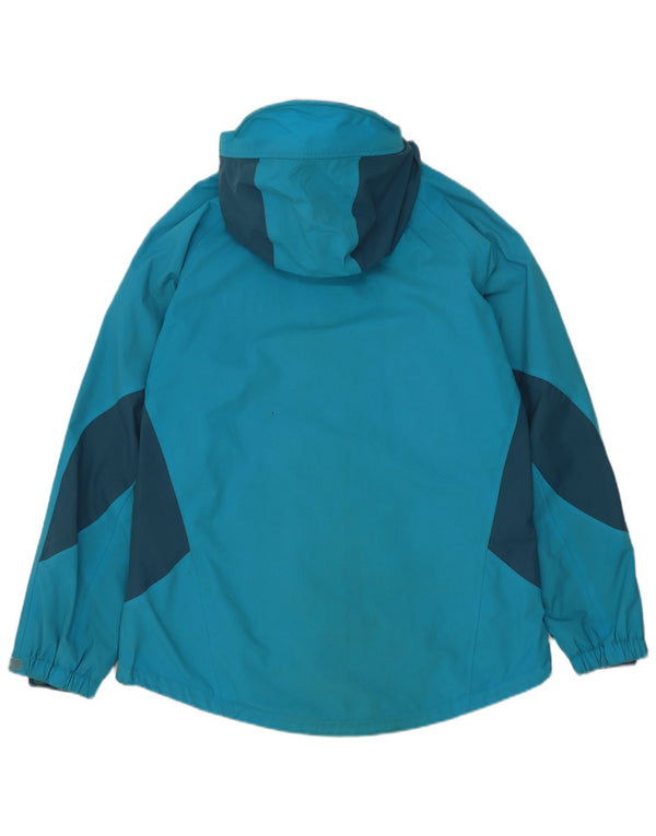 Sprayway Womens Hooded Rain Jacket UK 12 Medium Blue Colourblock Polyamide