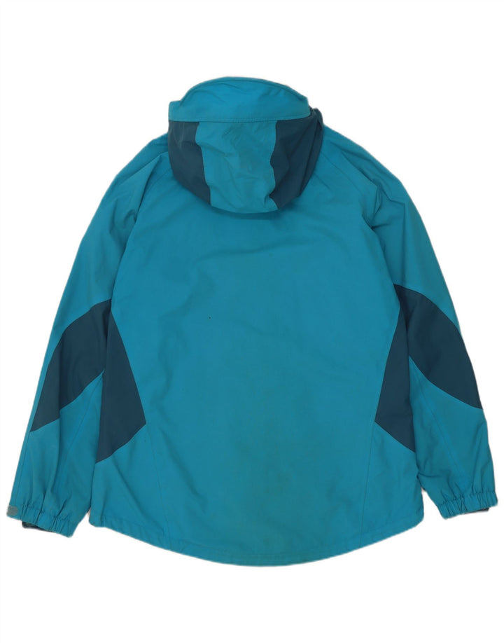 Sprayway Womens Hooded Rain Jacket UK 12 Medium Blue Colourblock Polyamide