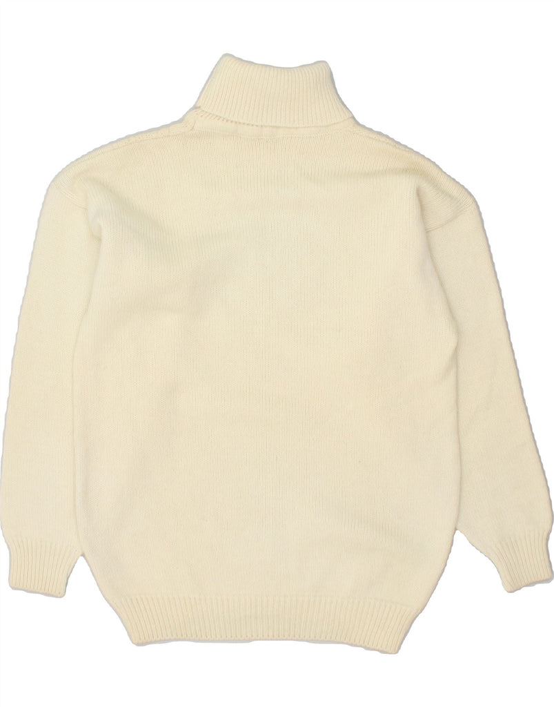 VINTAGE Womens Roll Neck Jumper Sweater EU 36/38 Medium Off White Vintage Vintage and Second-Hand Vintage from Messina Hembry 