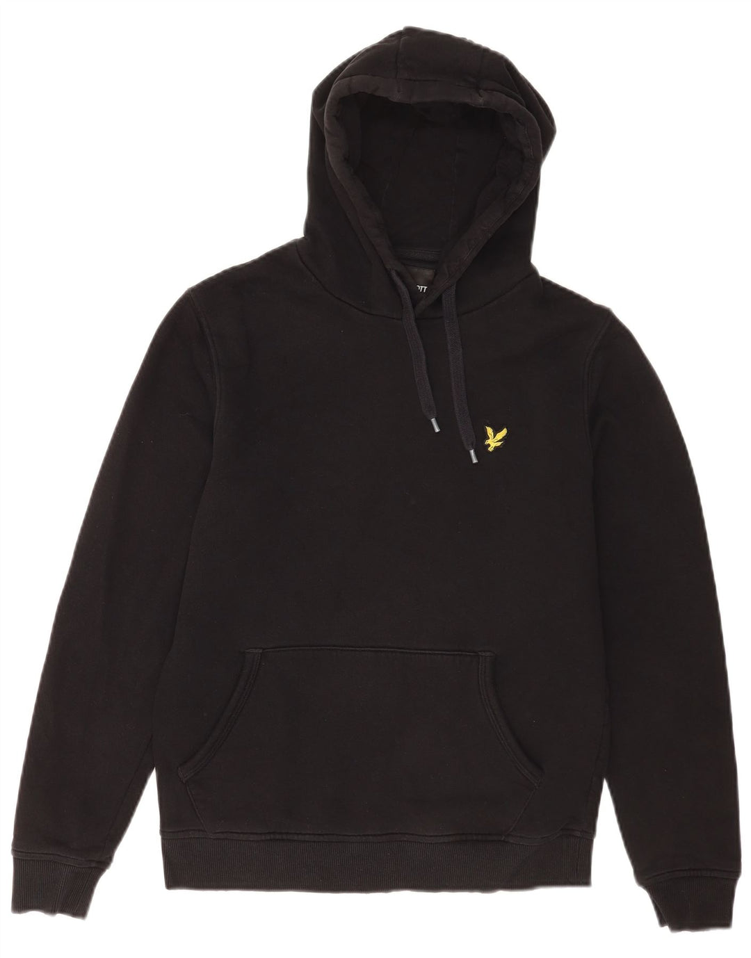 Lyle & Scott Mens Hoodie Jumper Small Black Cotton