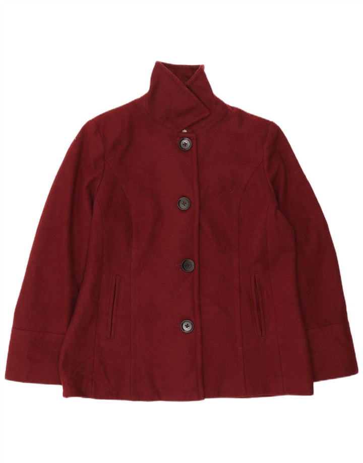 Nautica Womens 4 Button Blazer Jacket UK 16 Large Burgundy Wool