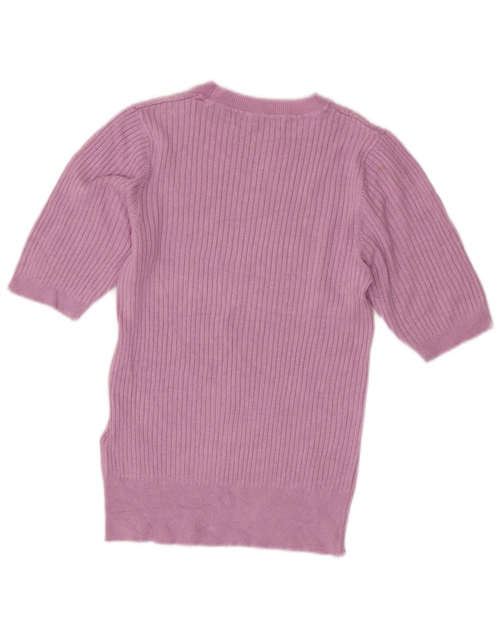 Marks & Spencer Womens Crew Neck Jumper Sweater UK 8 Small Purple