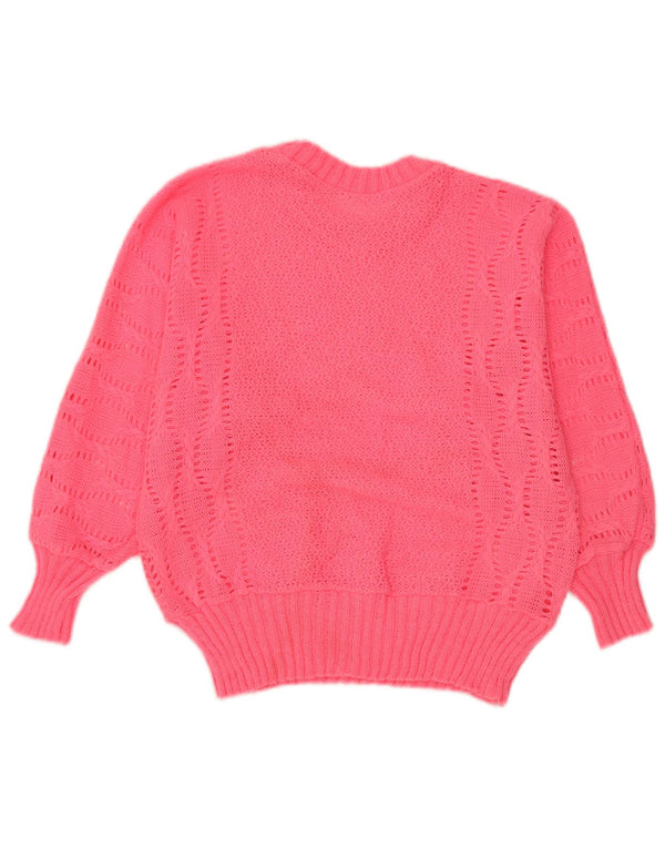 Vintage Womens Boat Neck Jumper Sweater UK 16 Large Pink