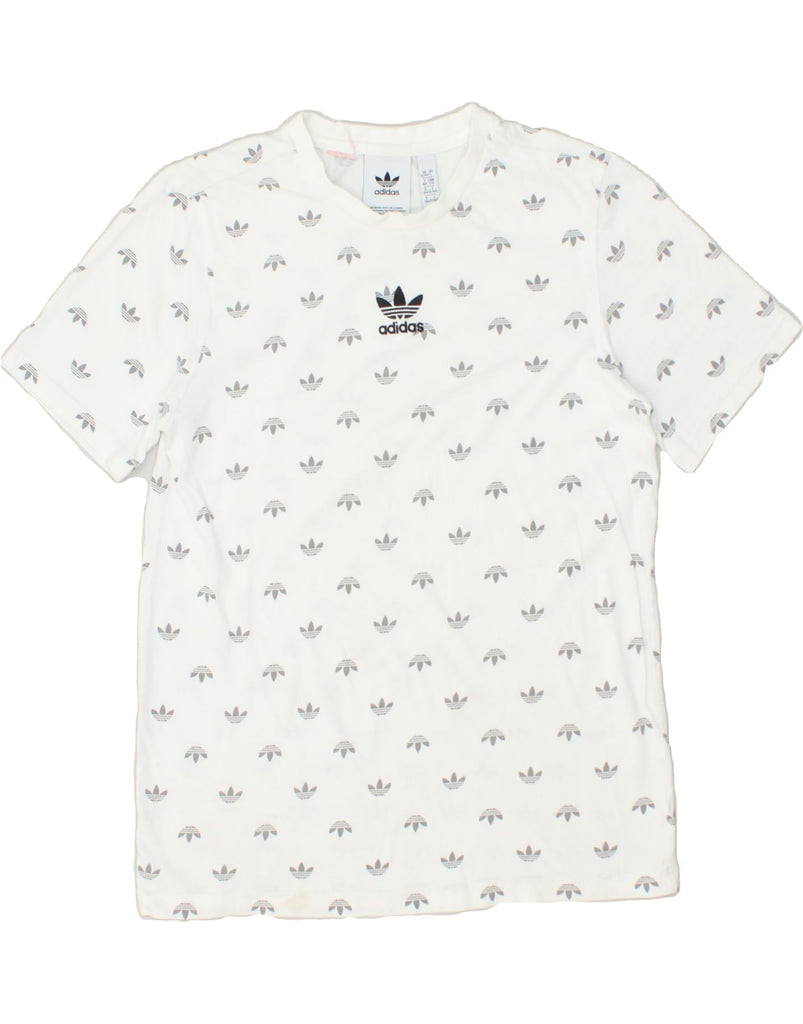 ADIDAS Boys Graphic T-Shirt Top 13-14 Years White | Vintage Adidas | Thrift | Second-Hand Adidas | Used Clothing | Messina Hembry 