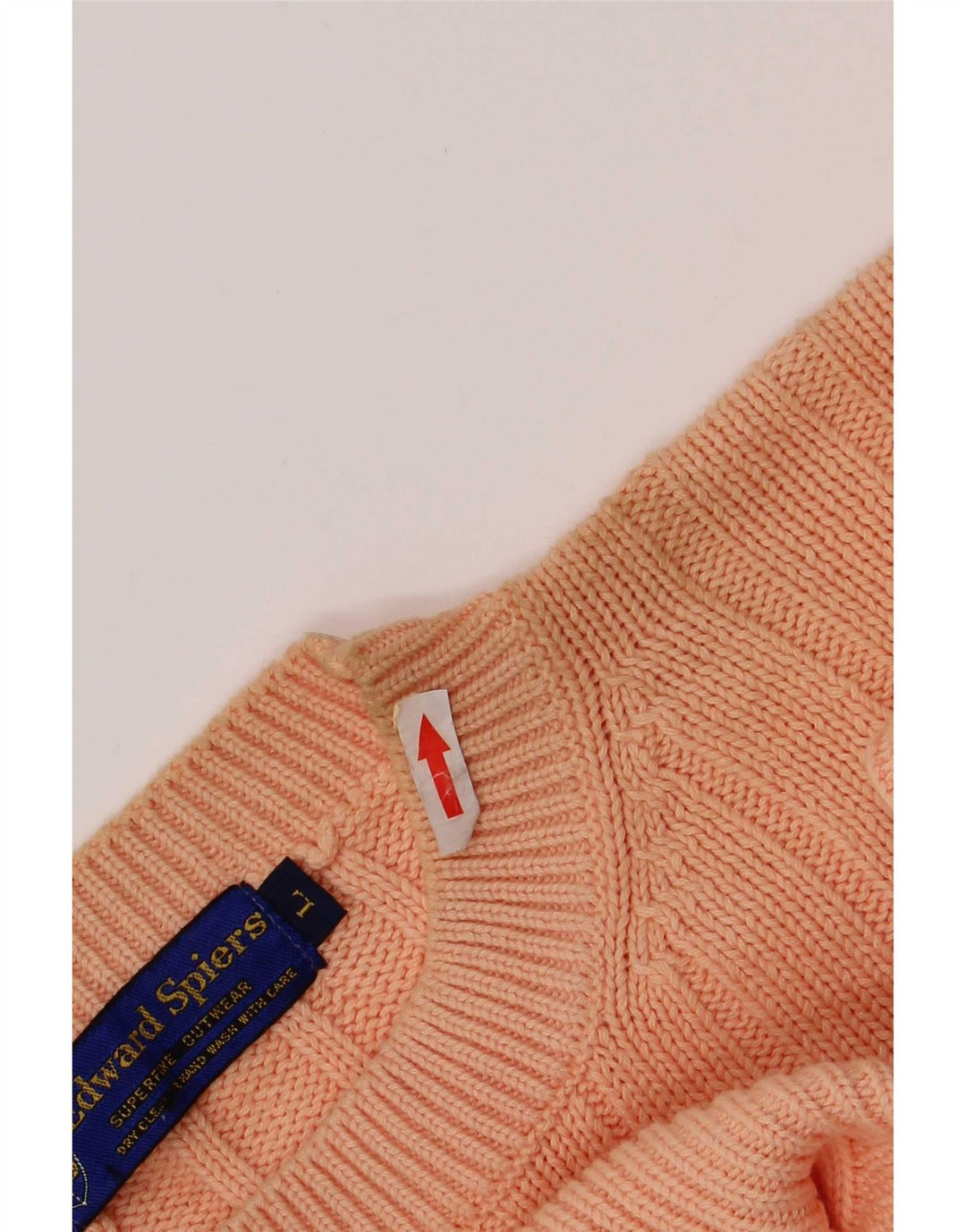Edward Spiers Mens Crew Neck Jumper Sweater Large Orange Cotton