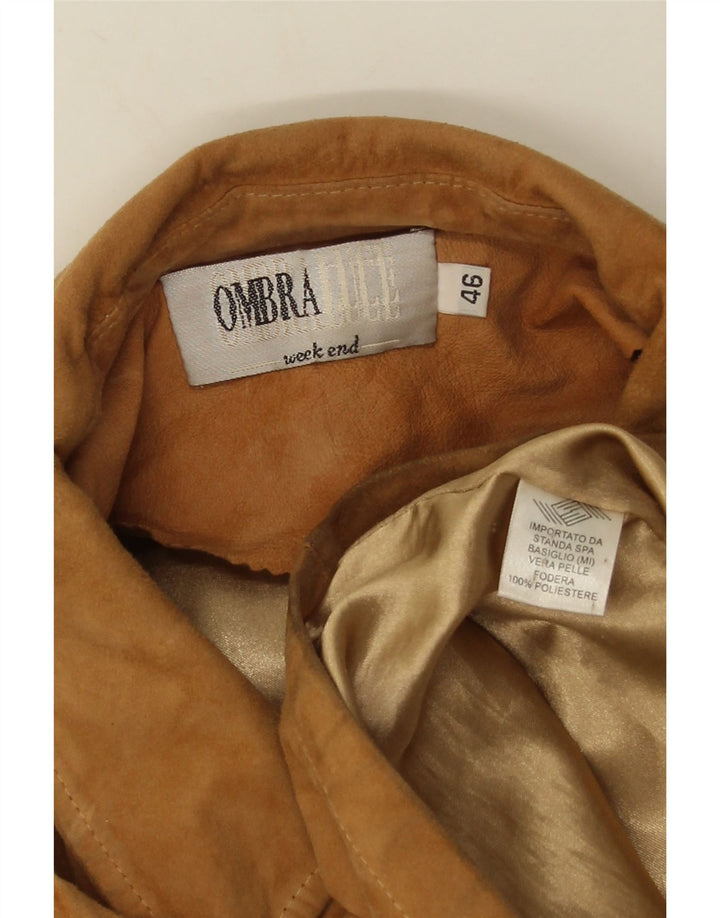 Ombraluce Mens Suede Jacket IT 46 Large Brown Leather