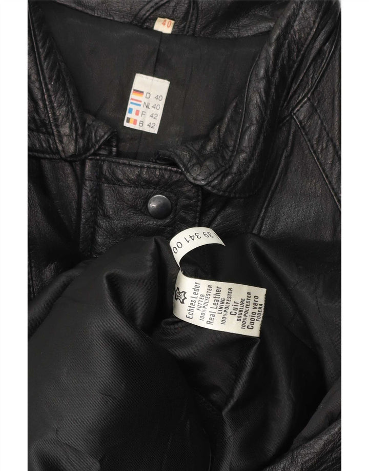 Vintage Womens Leather Jacket EU 40 Medium Black