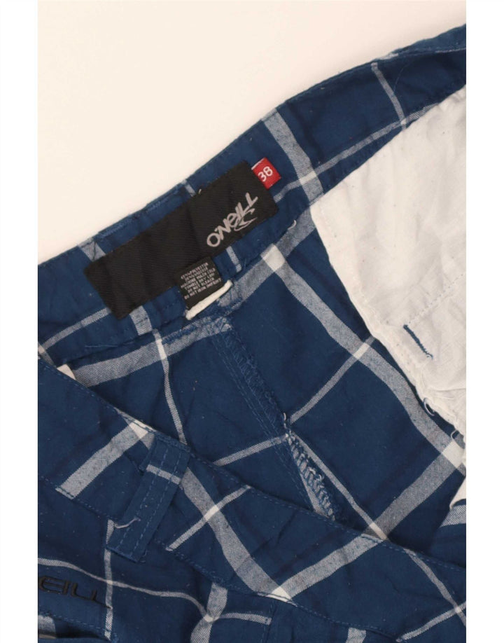 O'Neill Mens Chino Shorts W38 XL Blue Check Polyester