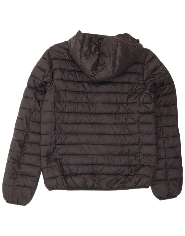 Kappa Mens Hooded Padded Jacket UK 42 XL Black Nylon