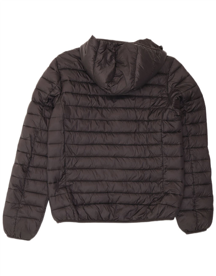 Kappa Mens Hooded Padded Jacket UK 42 XL Black Nylon
