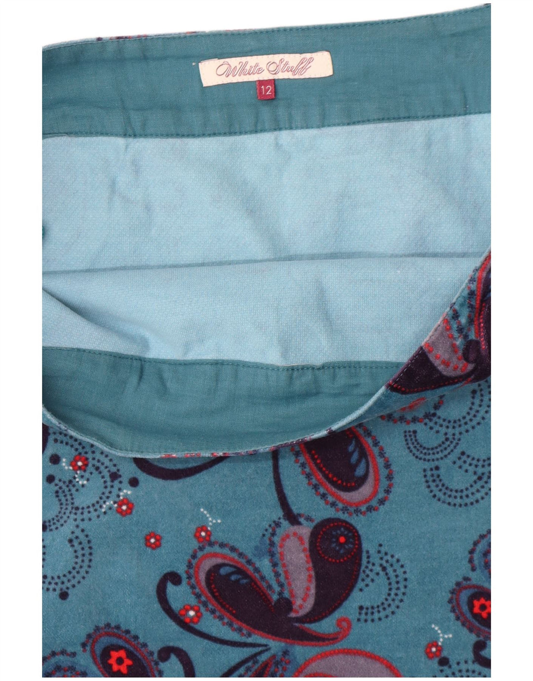 White Stuff Womens Straight Skirt UK 12 Medium W32  Blue Paisley