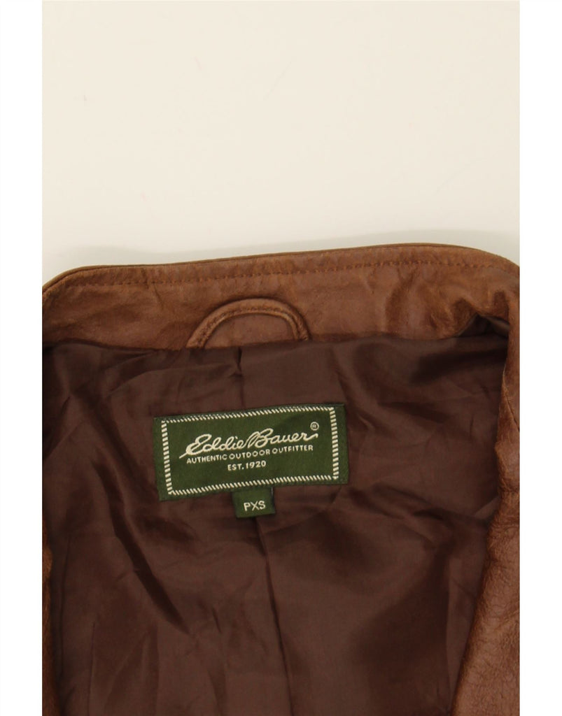EDDIE BAUER Womens Petite Leather Jacket UK 6 XS Brown Vintage Eddie Bauer and Second-Hand Eddie Bauer from Messina Hembry 