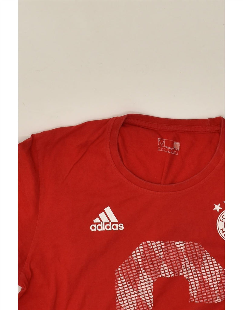 ADIDAS Mens FC Bayern Munchen Graphic T-Shirt Top Medium Red Cotton | Vintage Adidas | Thrift | Second-Hand Adidas | Used Clothing | Messina Hembry 