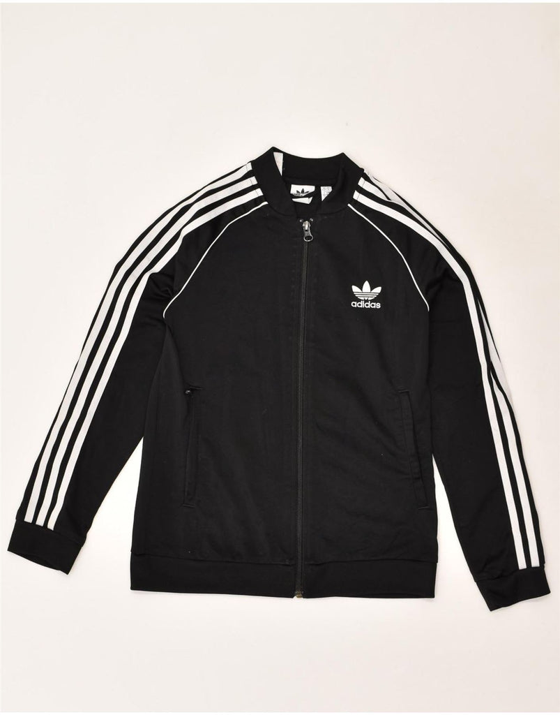 ADIDAS Boys Tracksuit Top Jacket 11-12 Years Black Polyester | Vintage Adidas | Thrift | Second-Hand Adidas | Used Clothing | Messina Hembry 