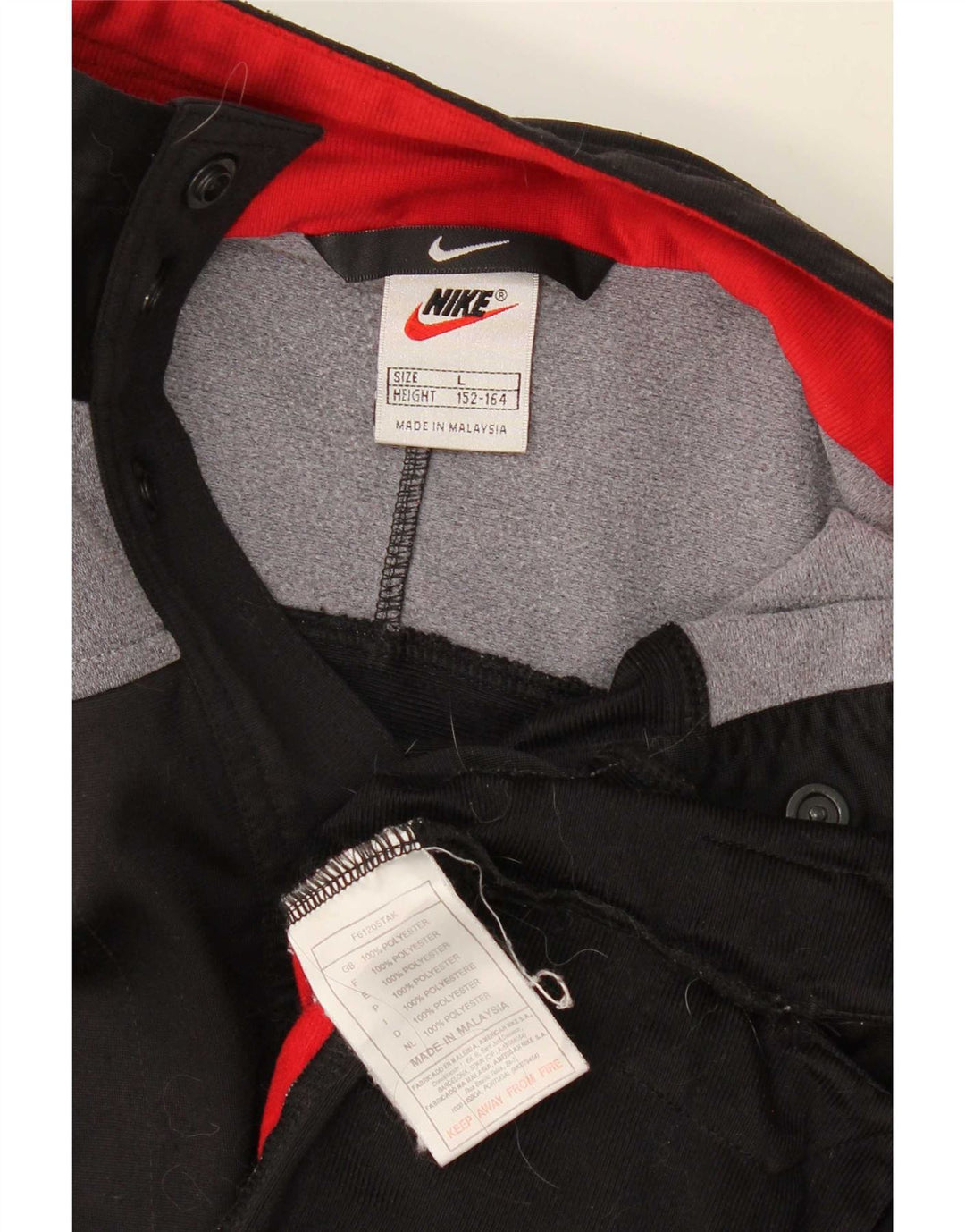 Nike Boys Graphic Tracksuit Top Jacket 12-13 Years Large Black Colourblock