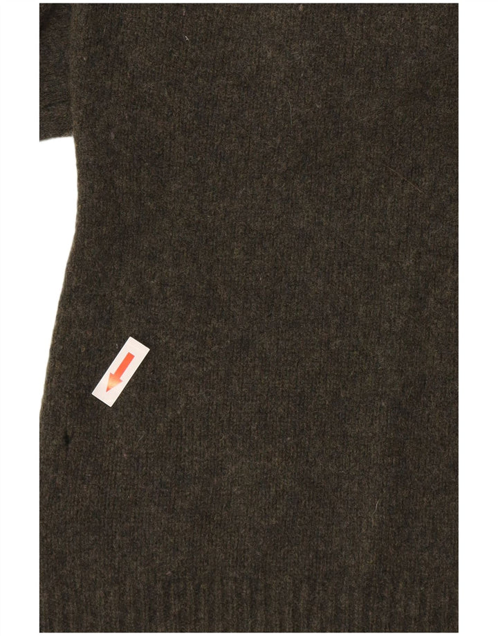 Massimo Dutti Womens Roll Neck Jumper Sweater UK 14 Large Green Wool
