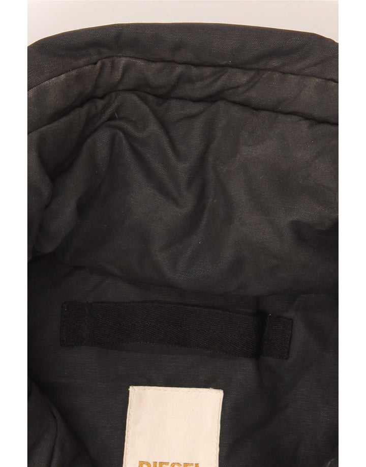 Diesel Mens Parka Jacket UK 38 Medium Black Cotton