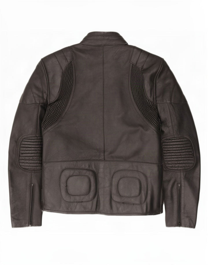 Vintage Mens Leather Racer Jacket UK 36 Small Black