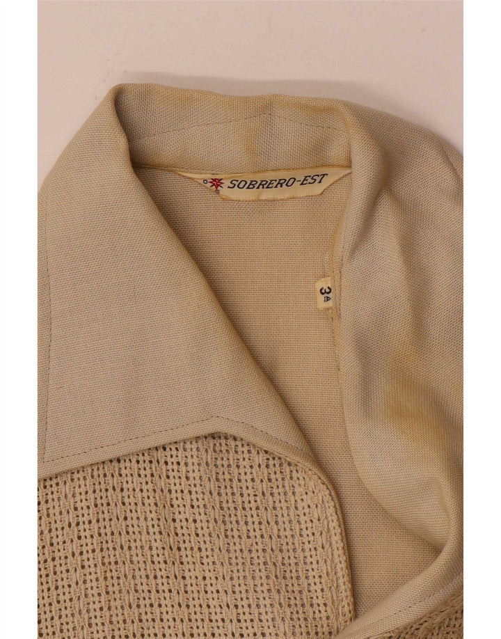 Vintage Mens Shirt Medium Beige