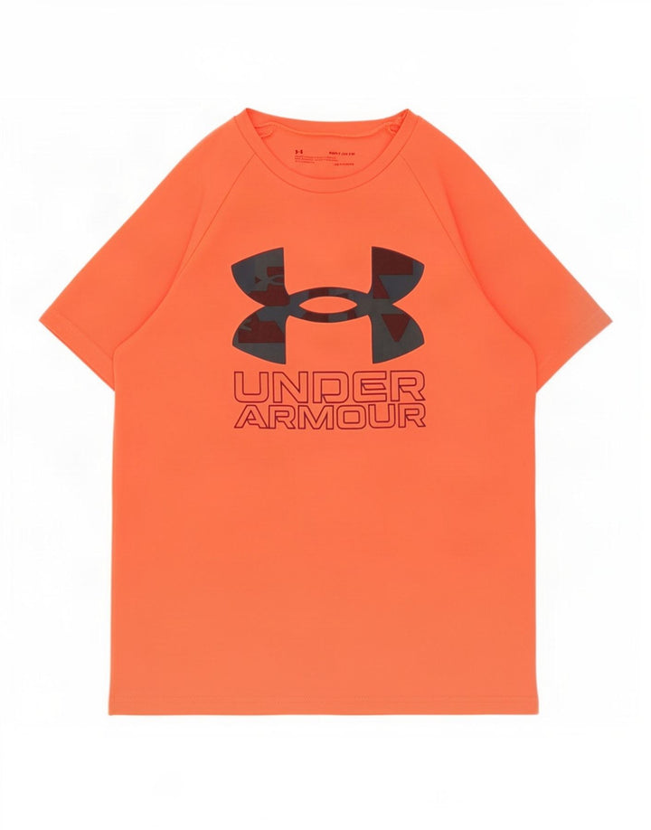 Under Armour Boys Graphic T-Shirt Top 9-10 Years Medium Orange Polyester