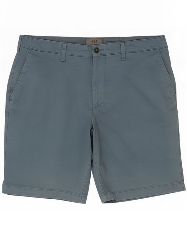 Marks & Spencer Mens Chino Shorts W36 Large Blue Cotton