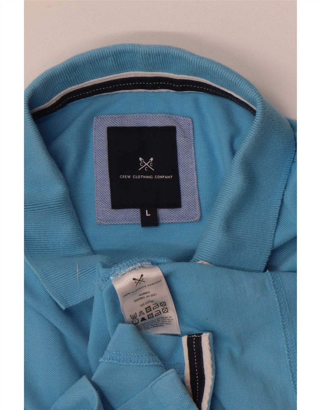 Crew Clothing Mens Polo Shirt Large Blue Cotton